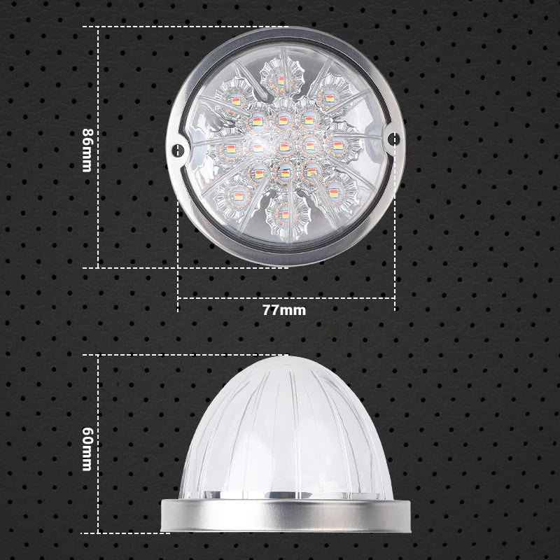 2/4pcs 17 Led Tail Brake Light Side Marker Light Turn Signal Lamp Indicators Warning Light Taillight For Truck Tractor Lorry 12V