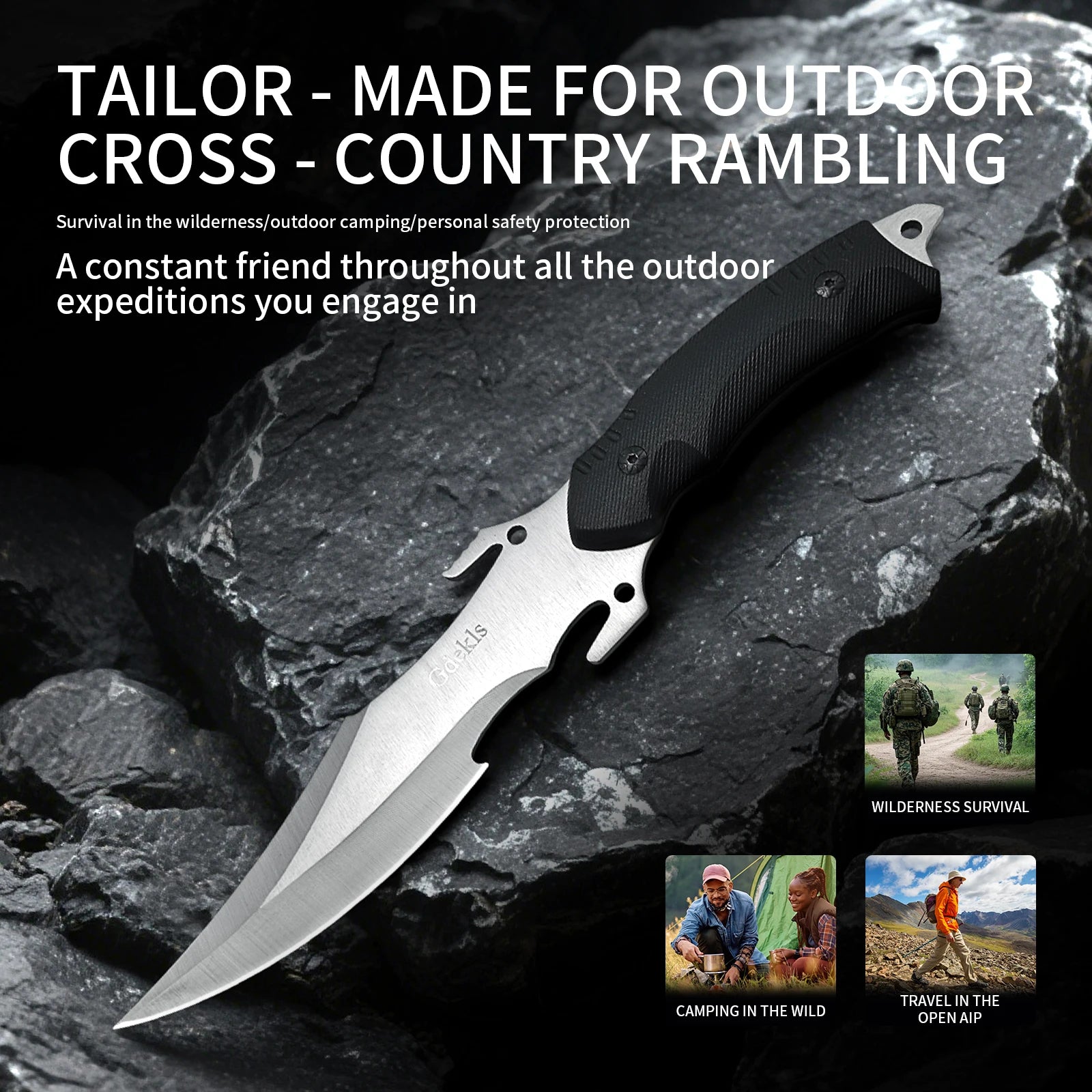 Outdoor portable jungle multifunctional survival knife, a daily carry tool