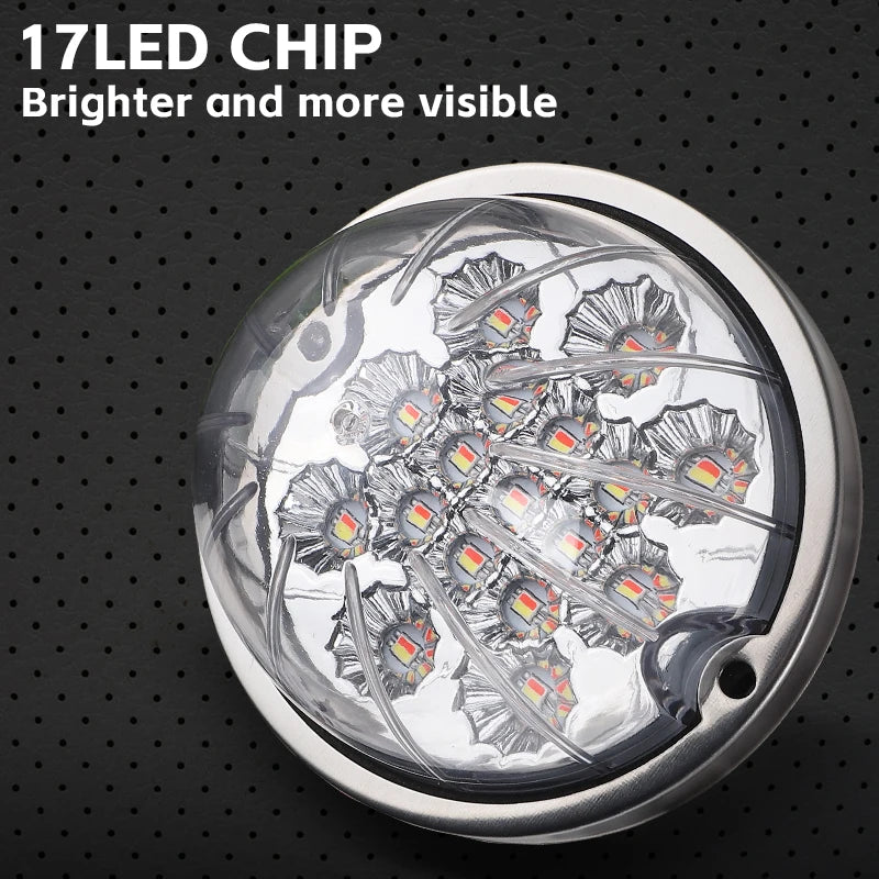 2/4pcs 17 Led Tail Brake Light Side Marker Light Turn Signal Lamp Indicators Warning Light Taillight For Truck Tractor Lorry 12V