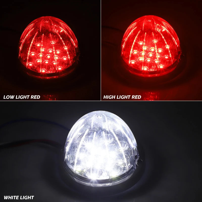 2/4pcs 17 Led Tail Brake Light Side Marker Light Turn Signal Lamp Indicators Warning Light Taillight For Truck Tractor Lorry 12V
