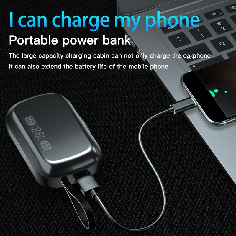 NNEDSZ Touch Bluetooth Earphones With Dual Noise Cancellation And Charging Box